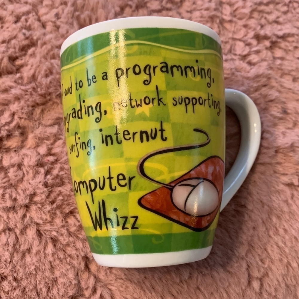 H & H: History & Heraldry Computer Whiz Mug Fine Porcelain In EUC